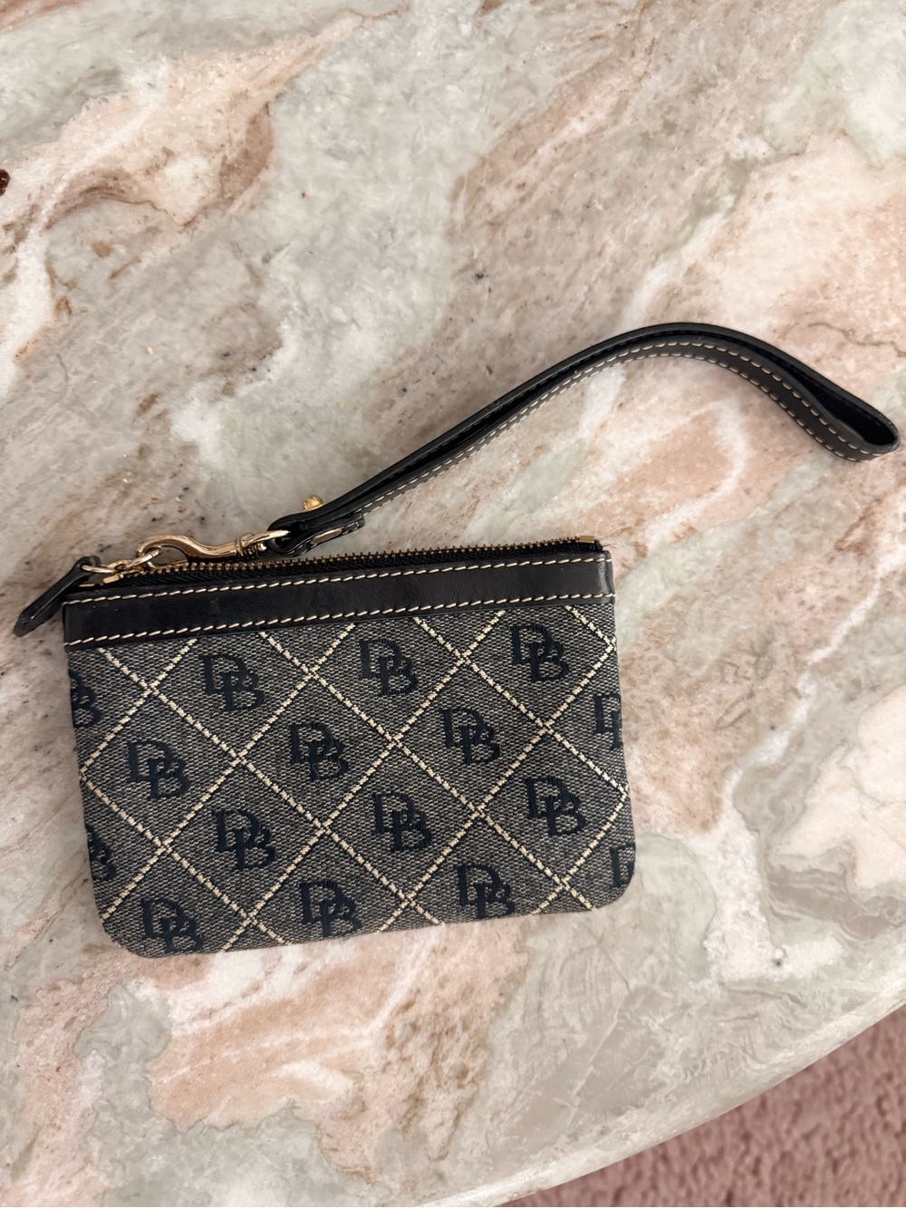 Dooney & Bourke Denim Embossed Floral Crossbody in Cognac Brown